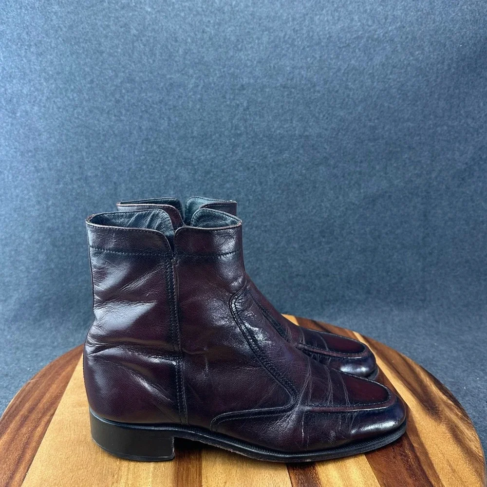 Florsheim Essex Ox Blood Leather Ankle Boot Men's Size 8.5D Side Zip 17074-18